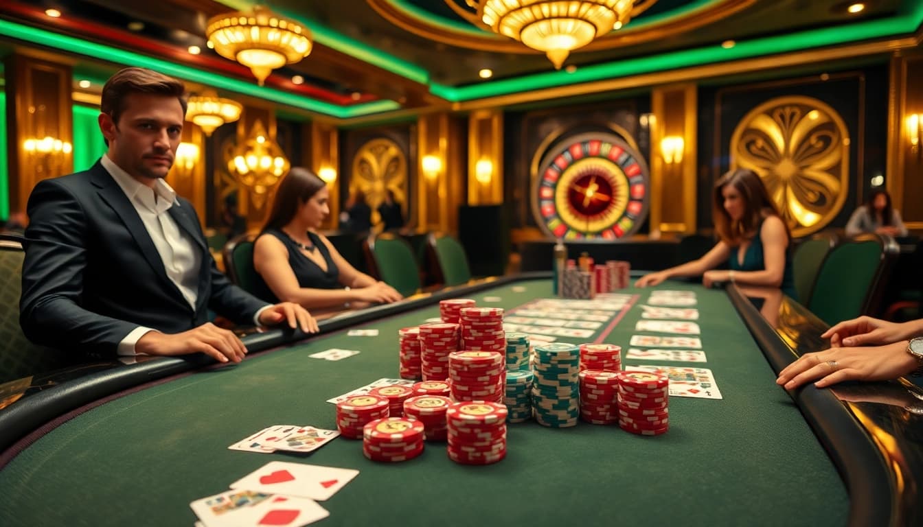 Experience high-stakes poker excitement at DAGA's lavish casino tables.