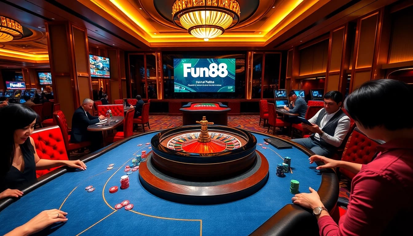 Experience thrilling gameplay at Fun88 with vibrant poker tables and exciting roulette.