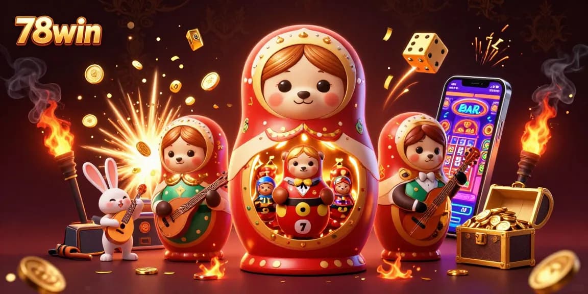 Experience thrilling gaming at 78win with energetic casino characters and vibrant jackpots.