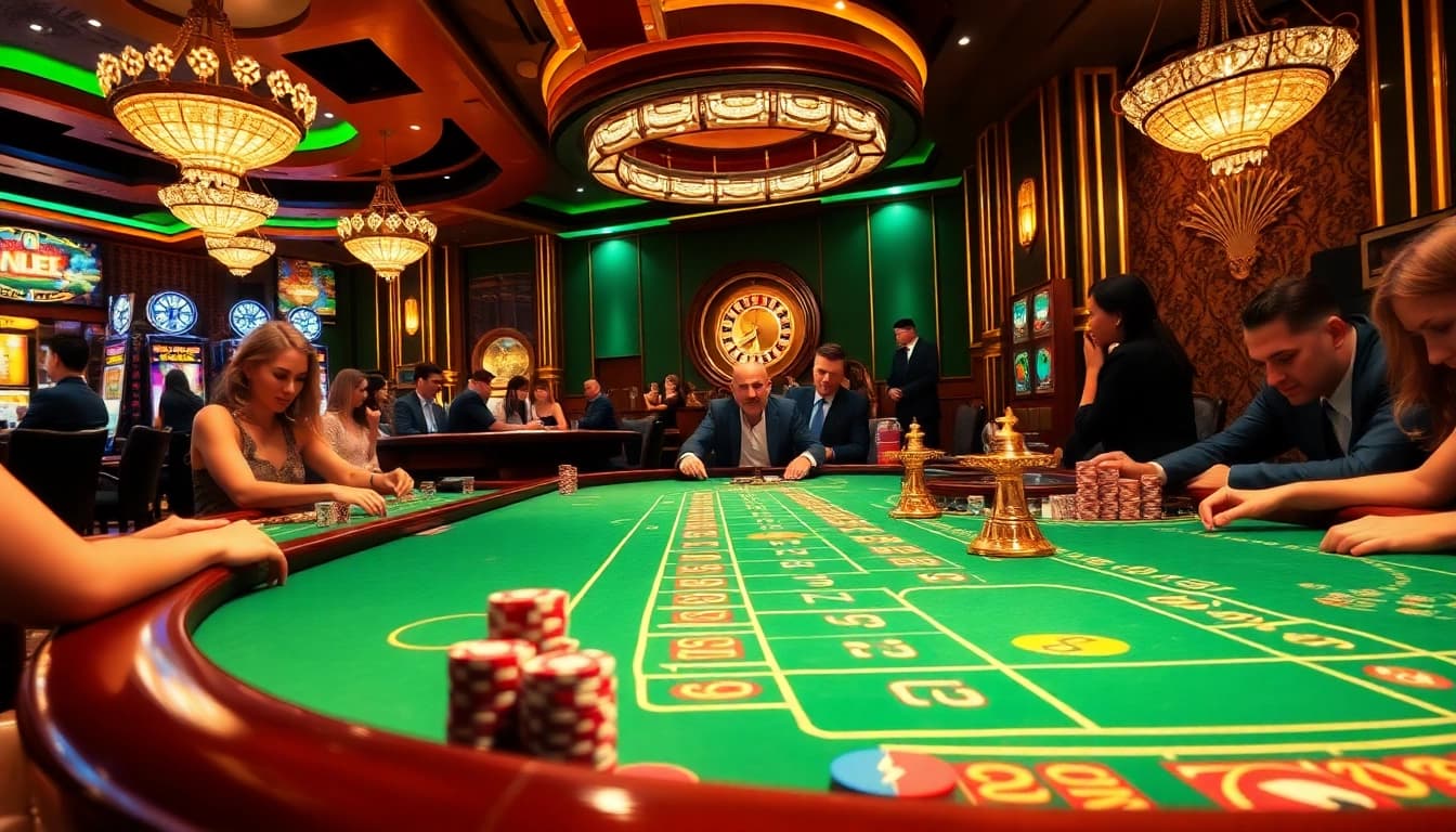 PUB88 casino players enjoying an exciting game night with poker chips and roulette wheel.