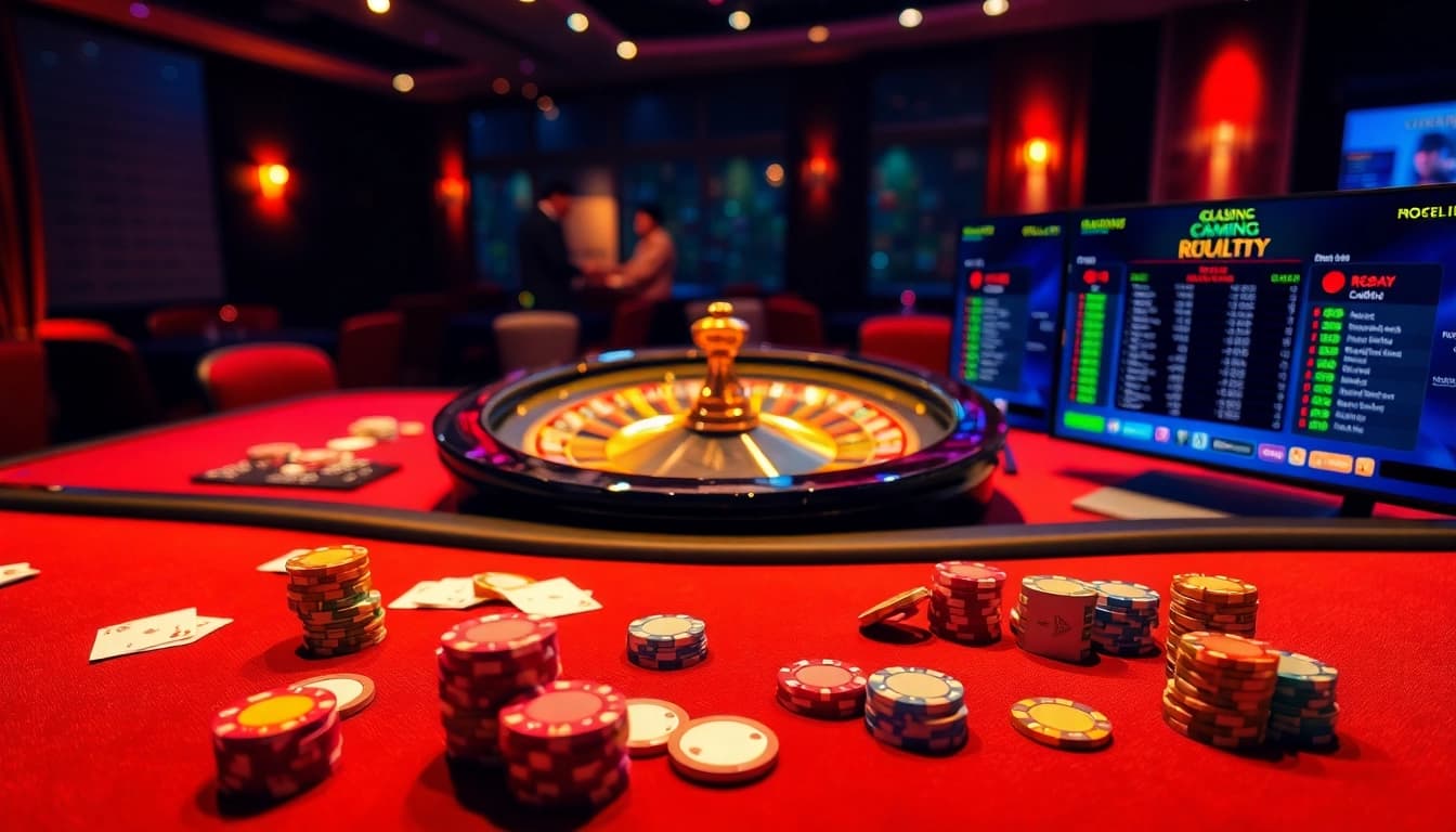 Engaging players winning at a casino table on https://kjc.se.net/ with vibrant chips and professional enthusiasm.