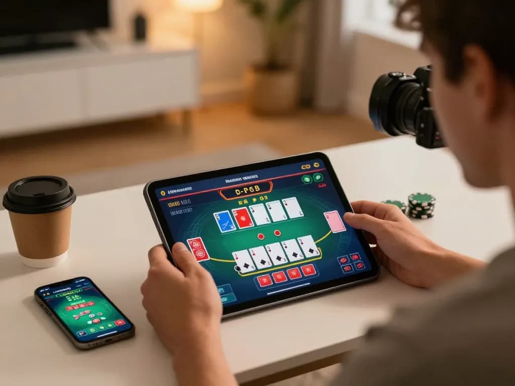 Player experiencing live blackjack on sp8beta app, showcasing immersive online gaming.