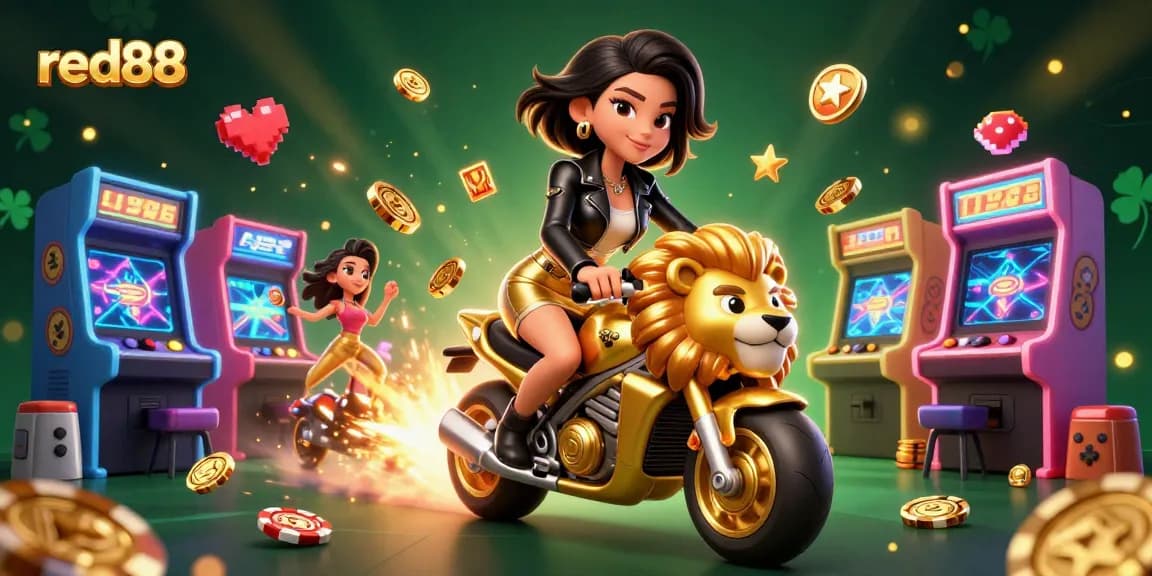 red88 showcases glamorous gaming experience with colorful elements and exciting action