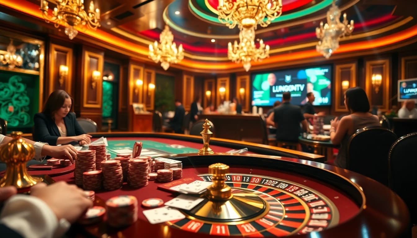 Engage with thrilling poker action at luongsontv, combining luxury with the excitement of casino games.