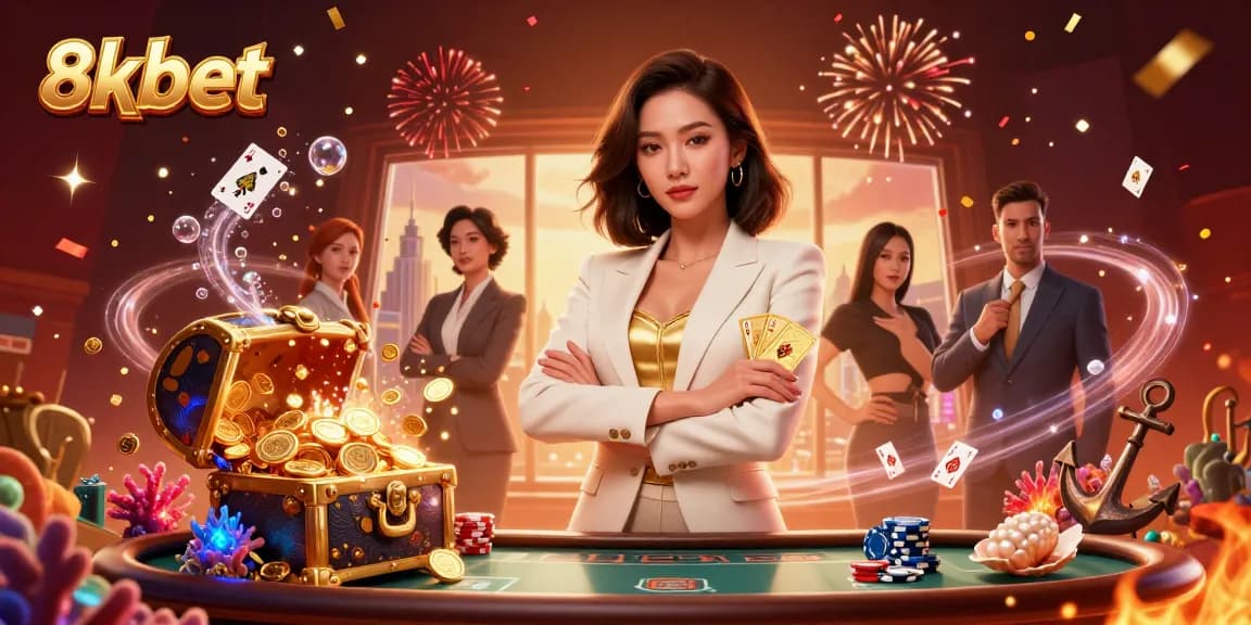 Experience exciting games at 8xbet casino with gold coins and vibrant cards.