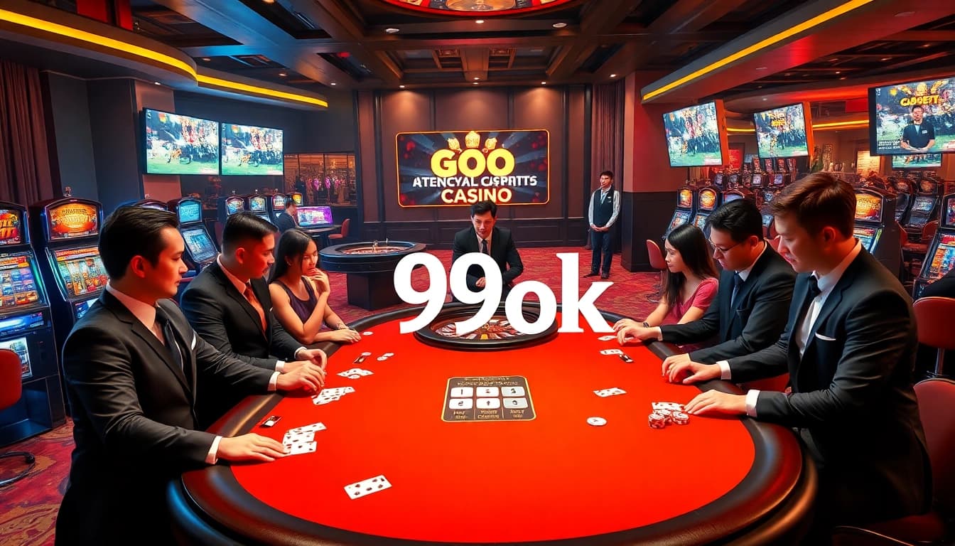 Experience thrilling poker action at 99ok's online casino with professional dealers and vibrant gameplay.