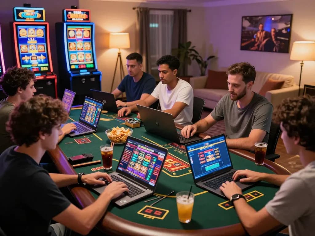 Engaged players enjoying live dealer games at luckywin online casino.