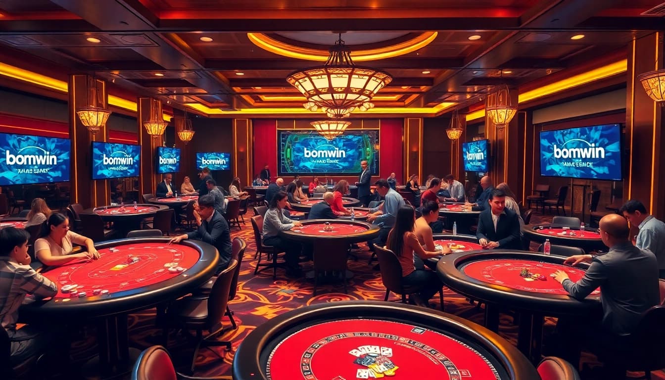 Experience thrilling casino action with bomwin, as players showcase their strategies at vibrant gaming tables.