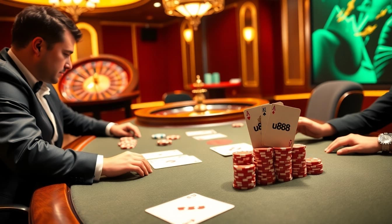 Get ready for the thrill of u888 online gaming with vibrant poker action at a luxurious casino.