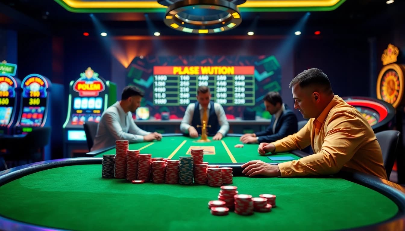 Experience thrilling gameplay at lodetructuyen with immersive poker tables and vibrant casino visuals.