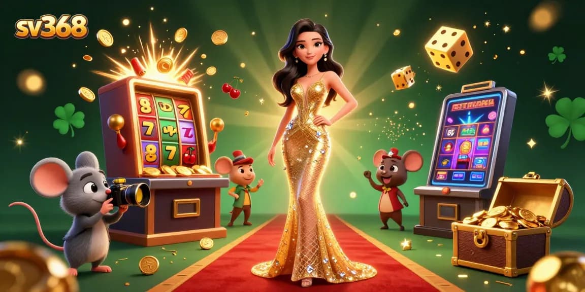 Win big at sv368 with an entertaining 3D casino scene showcasing vibrant games and jackpots.