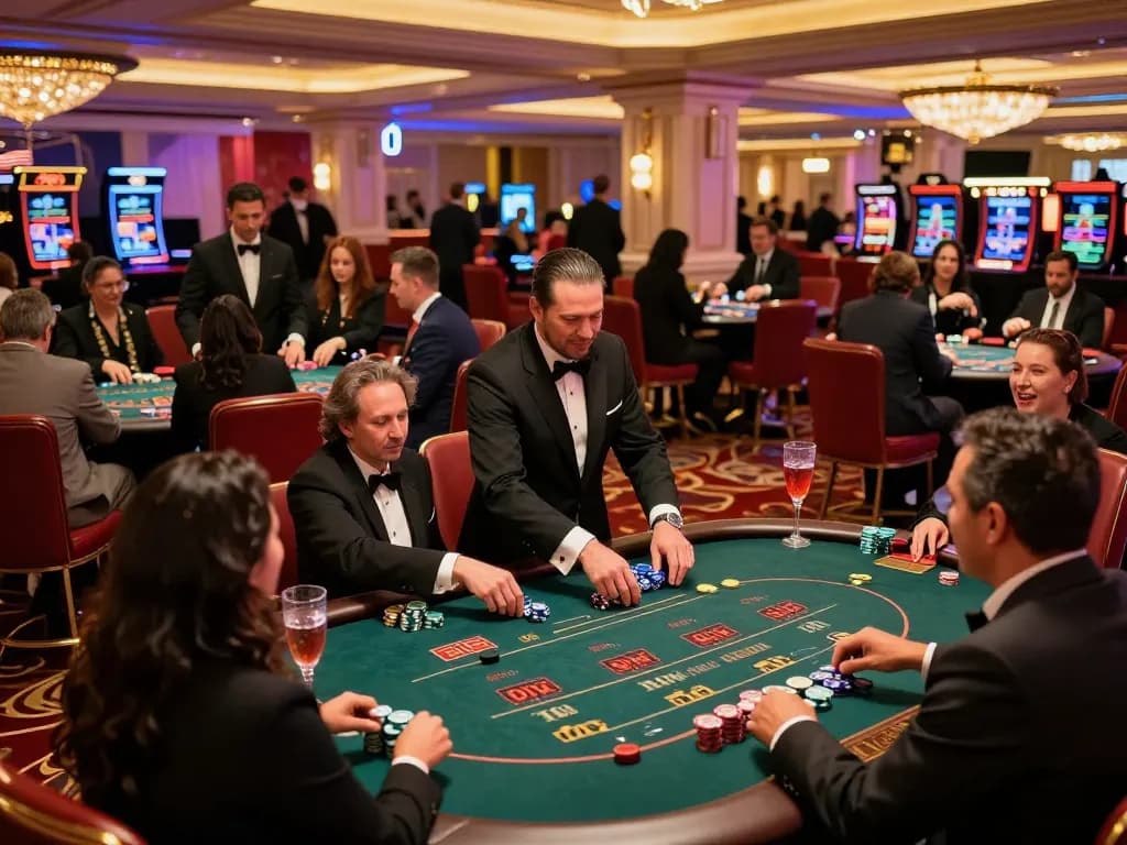 Engaging players at blackjack tables, showcasing the vibrant atmosphere of https://cak-t.com/ casino experience.