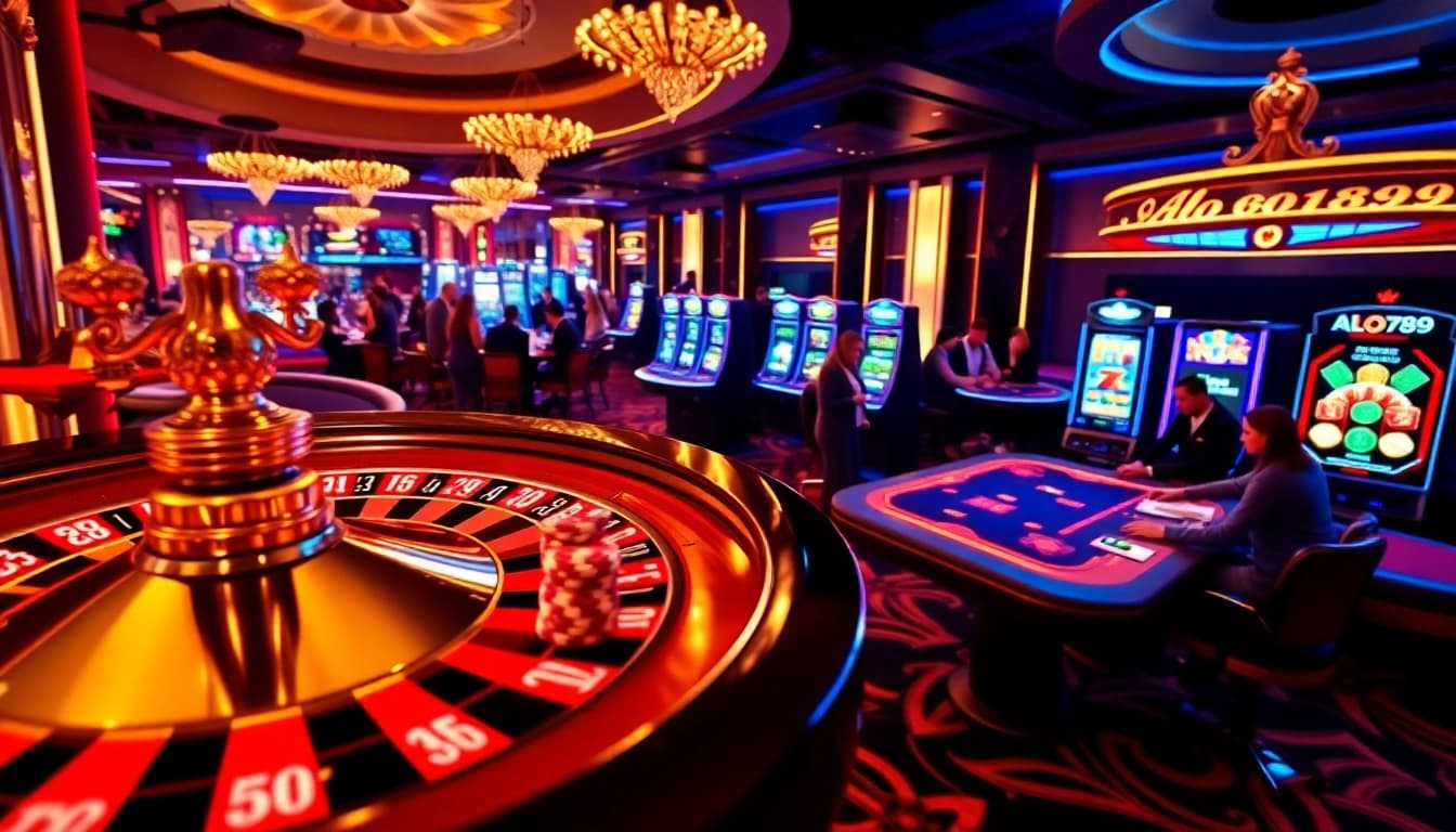 Experience the excitement of alo789 with luxury casino tables and vibrant gaming action.