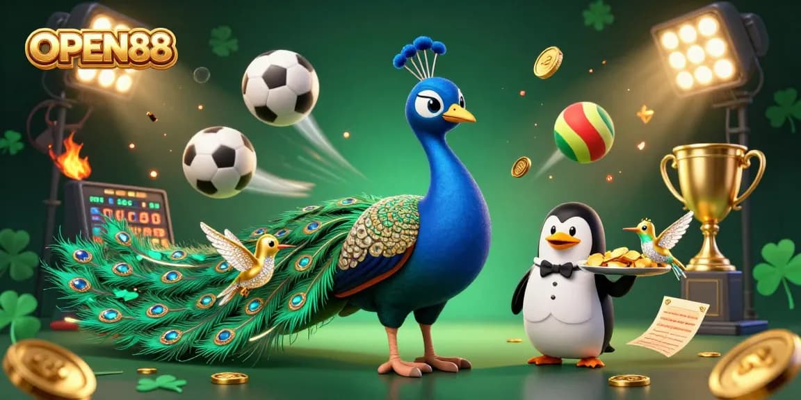 Experience the thrill of OPEN88 with vibrant characters and rich gaming elements in an exciting casino scene.