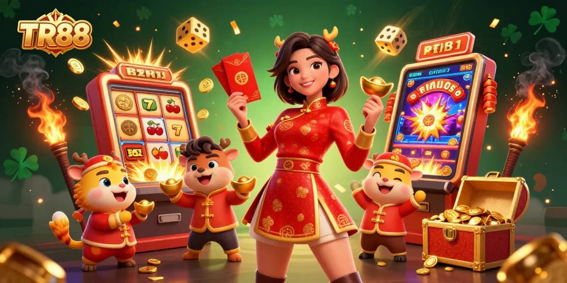 Experience TR88's vibrant casino atmosphere with an engaging Lunar New Year celebration scene.