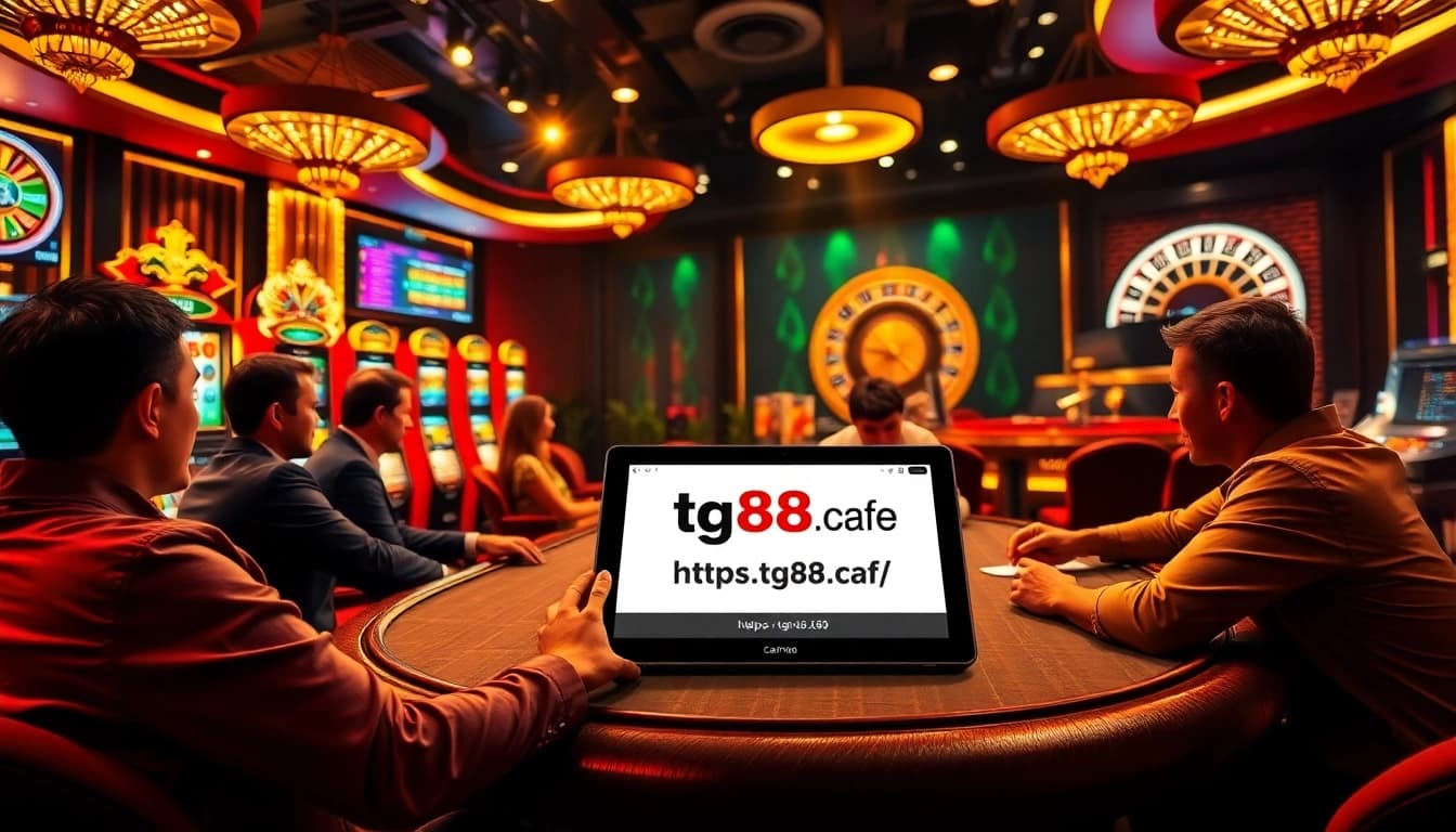 Players strategizing at a high-stakes poker table while exploring https://tg88.cafe/ for online gaming.