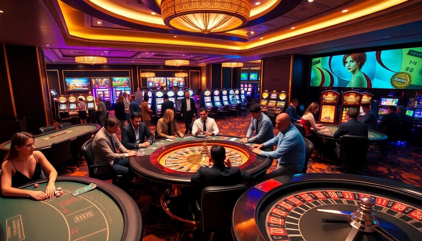 Enjoying thrilling games at fb88's luxurious casino with poker and roulette.