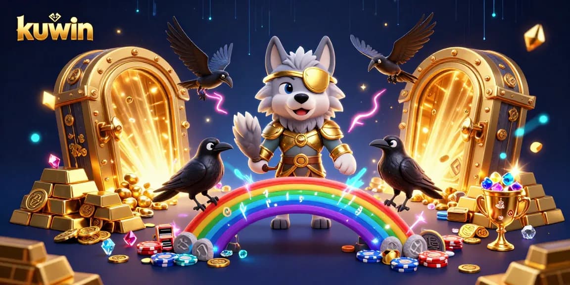 Kuwin offers an engaging gaming adventure with its 3D casino illustration featuring Norse mythological elements.
