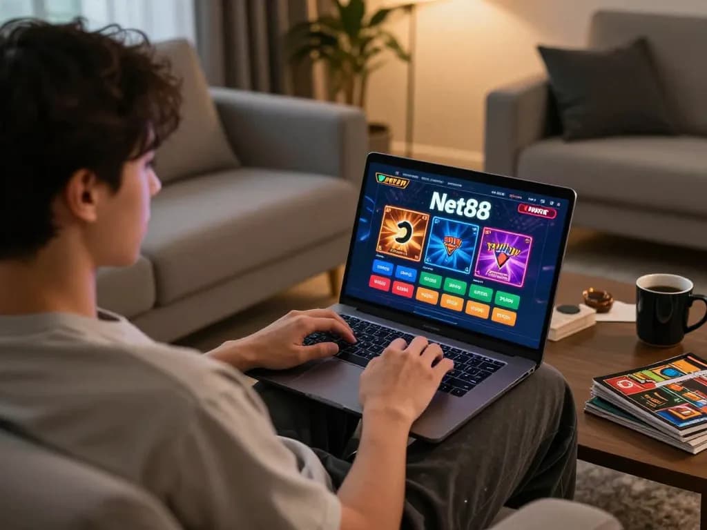 Player exploring Net88’s online interface for engaging gambling experience.