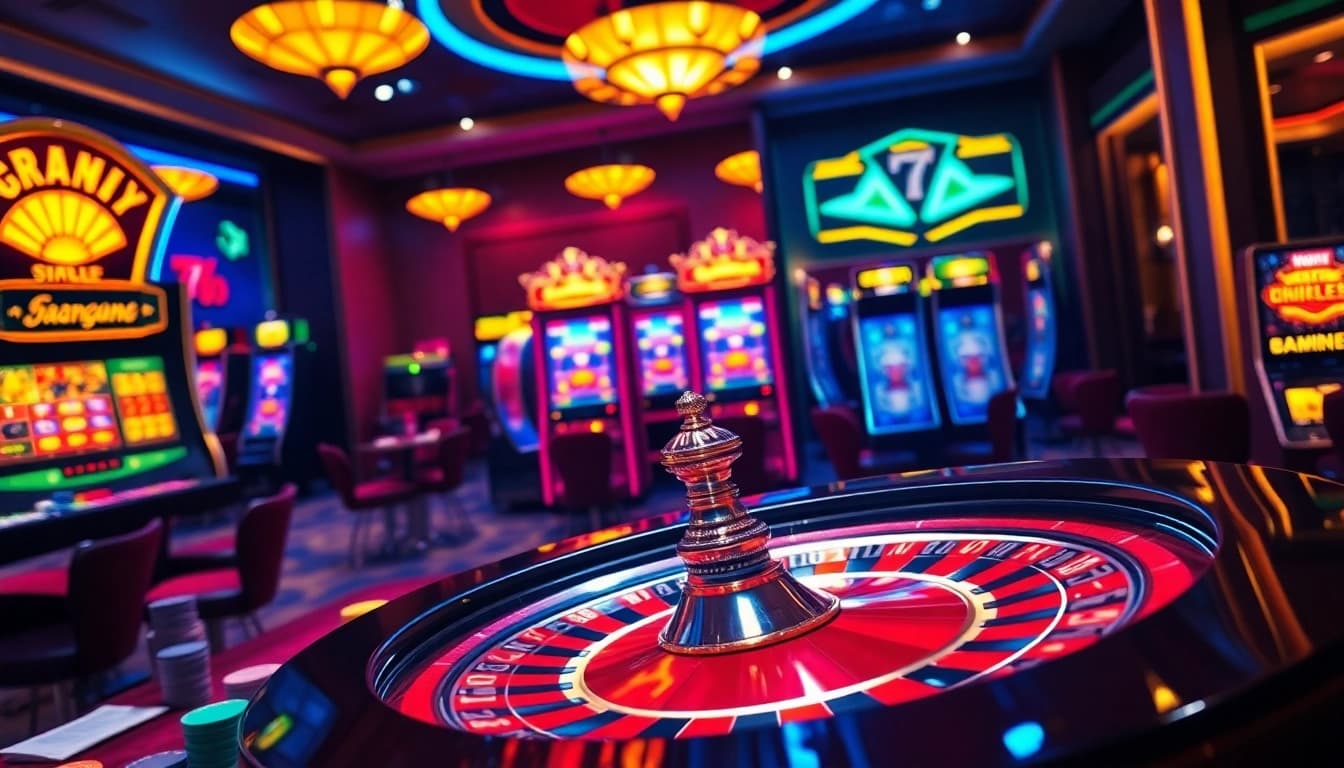 Engaging casino setting with players discussing Giải mã giấc mơ while betting on roulette.