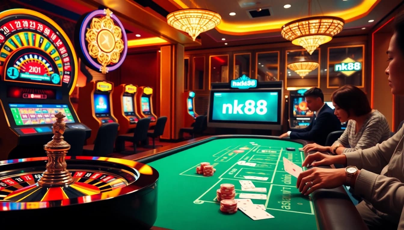 Engage in exciting online gambling at nk88 with vibrant slot machines and roulette.