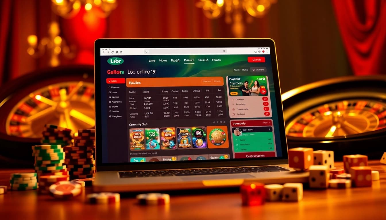 Lô đề online betting interface with community chat and lottery results, capturing excitement.