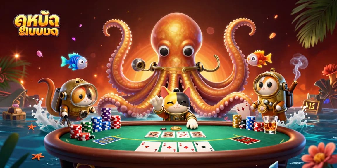 Engage in ดูหนังออนไลน์ while exploring a vibrant casino scene with fantasy elements.