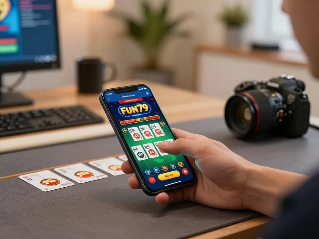 Engaging gameplay experience on Fun79 mobile app, placing bets from home.