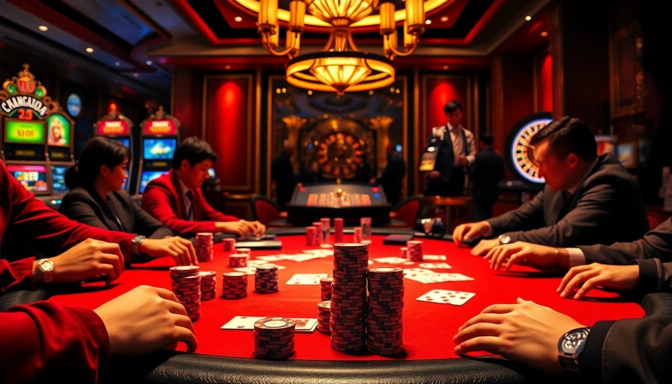 Experience thrilling betting odds, tỷ lệ nhà cái, in a luxurious casino atmosphere.
