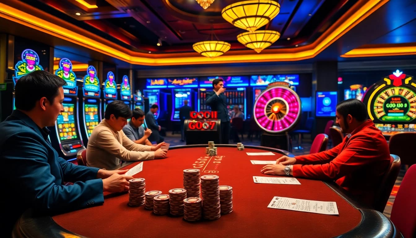 Experience the vibrant excitement of GO99 at the poker table with high-stakes gameplay and thrilling casino atmosphere.