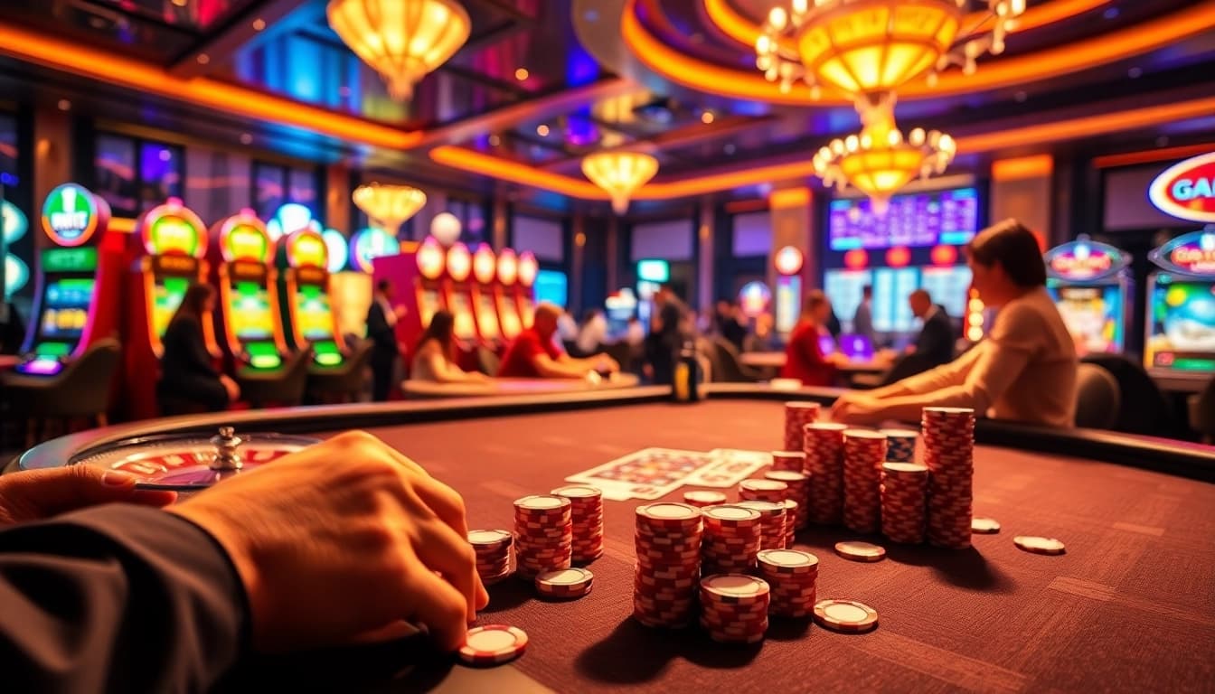 Experience the thrill of go8 at a luxurious casino poker table with vibrant chips and cards.