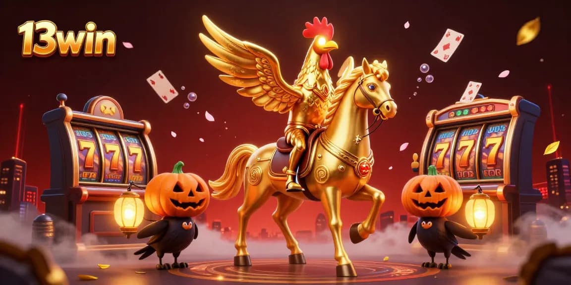 Engage with 13win's thrilling golden rooster gaming adventure amid spectacular casino elements.