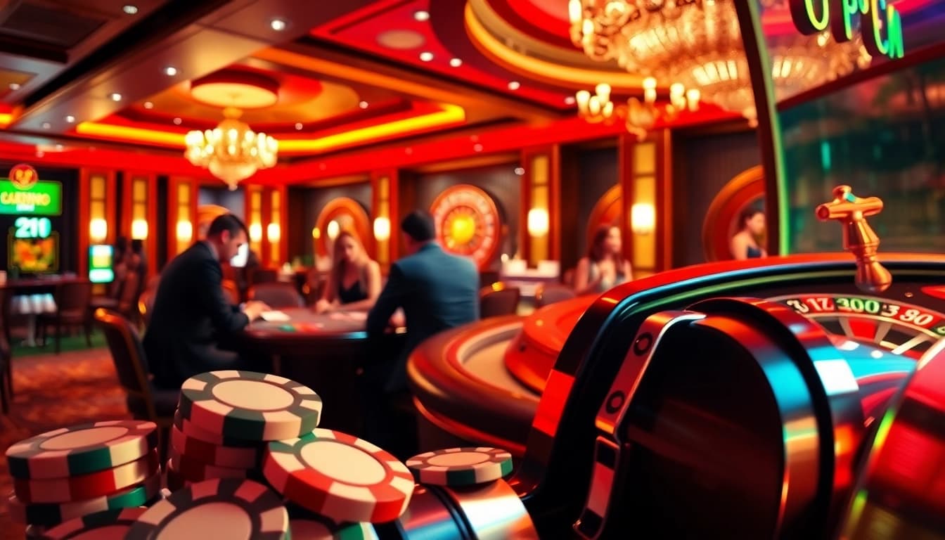 Players experience excitement at VN168's luxurious casino, focusing on high-stakes poker.