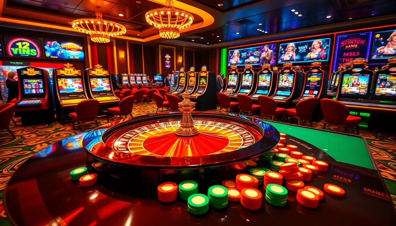 E2bet players engaged in exciting roulette gameplay at a luxurious casino.