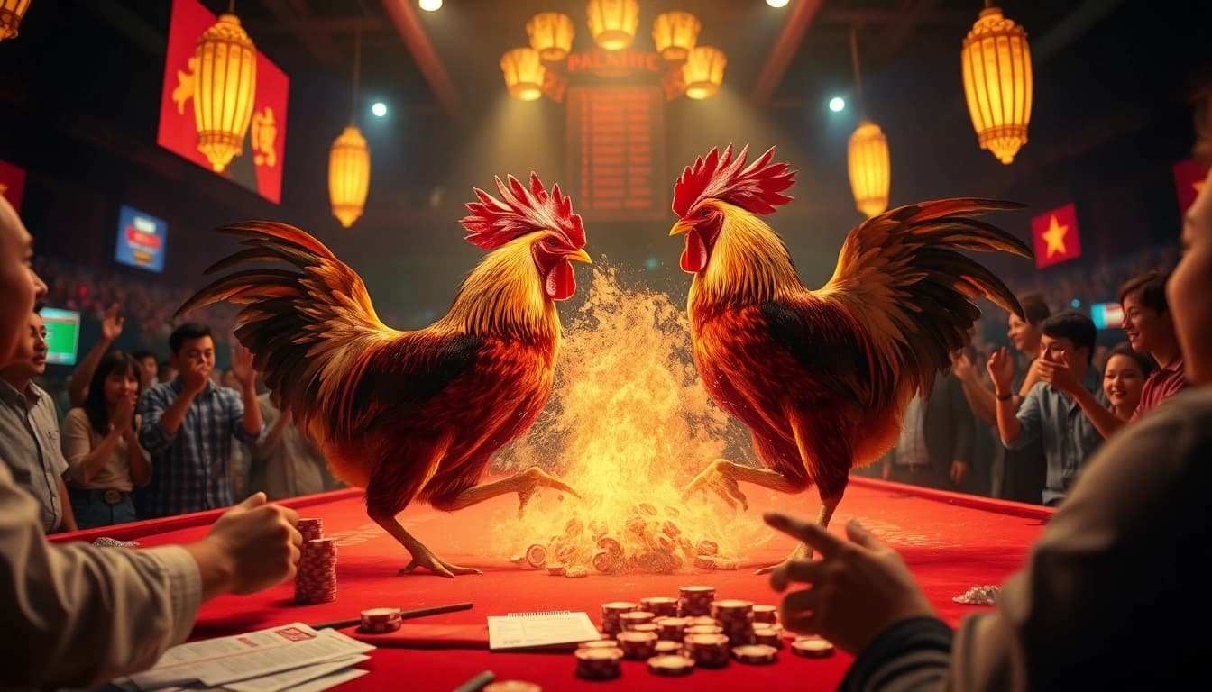 Engage in the excitement of đá gà trực tiếp hôm nay with high-stakes action and vibrant betting atmosphere.