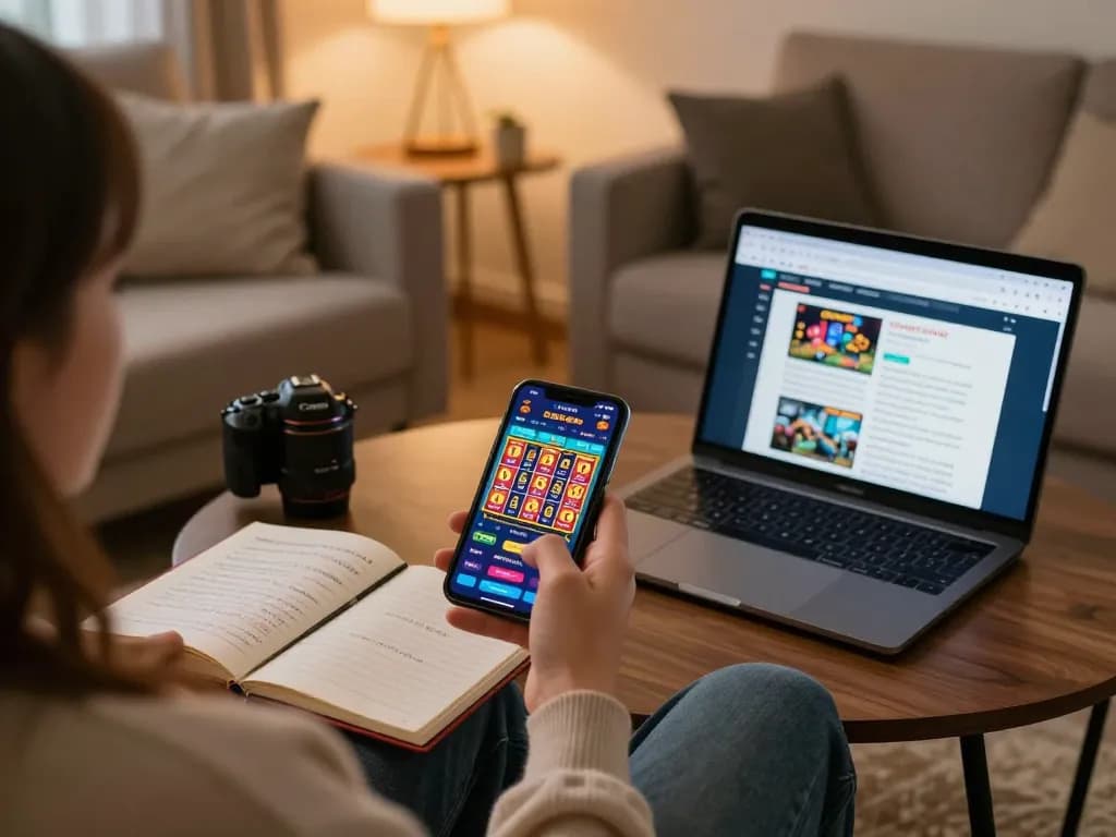 Playing the fly8800 online casino app on a smartphone with vibrant slot graphics