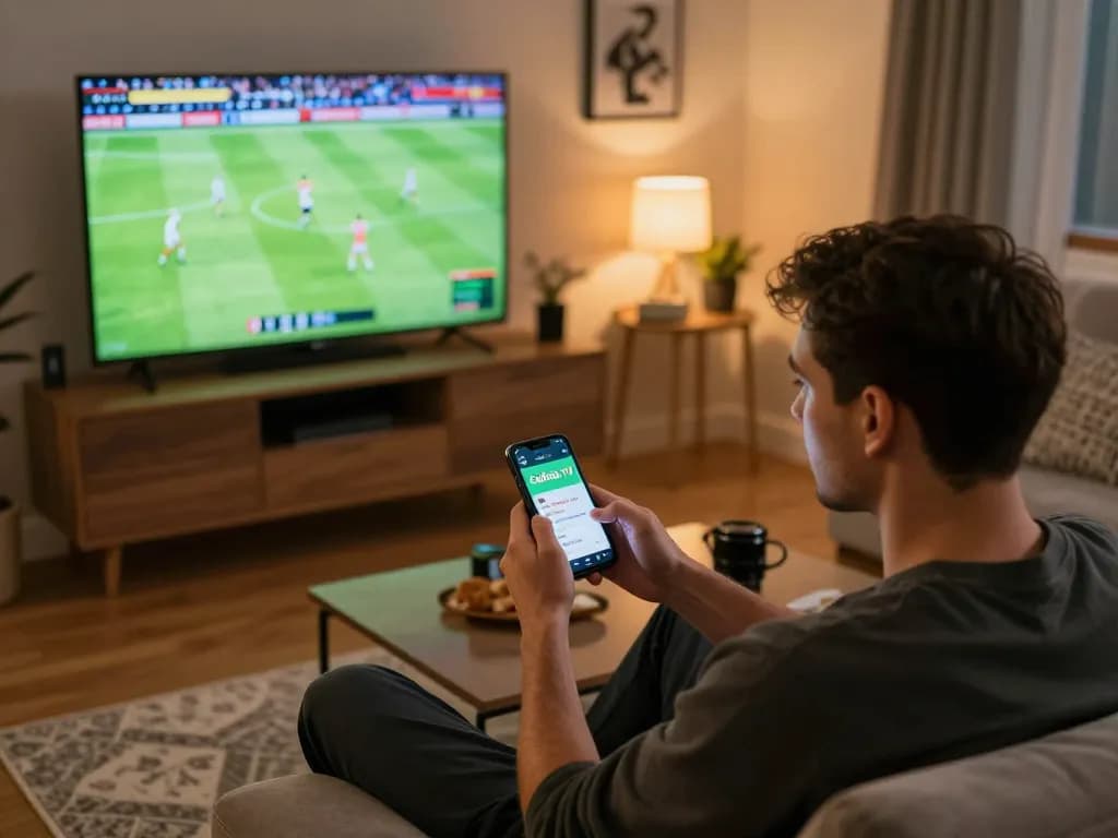 Person using the cakhia tv app on a smartphone to place sports bets, enhancing the online betting experience