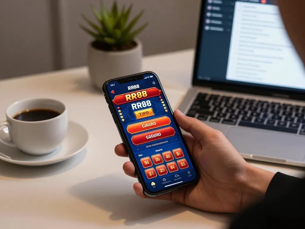 Engaging with the RR88 app on mobile for strategic online gaming and betting.
