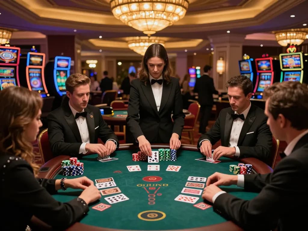 Experience the thrill of winning at Pragmaticplay blackjack table with stylish players and vibrant casino ambiance.