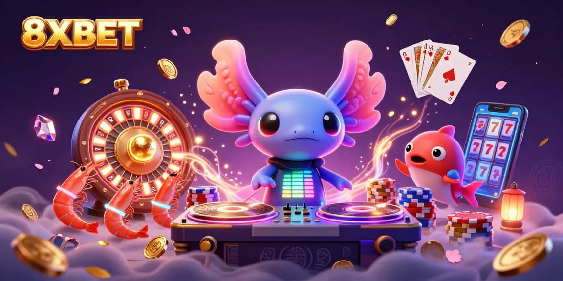 Experience the thrilling excitement of 8XBET with vibrant 3D casino characters and dynamic game elements.