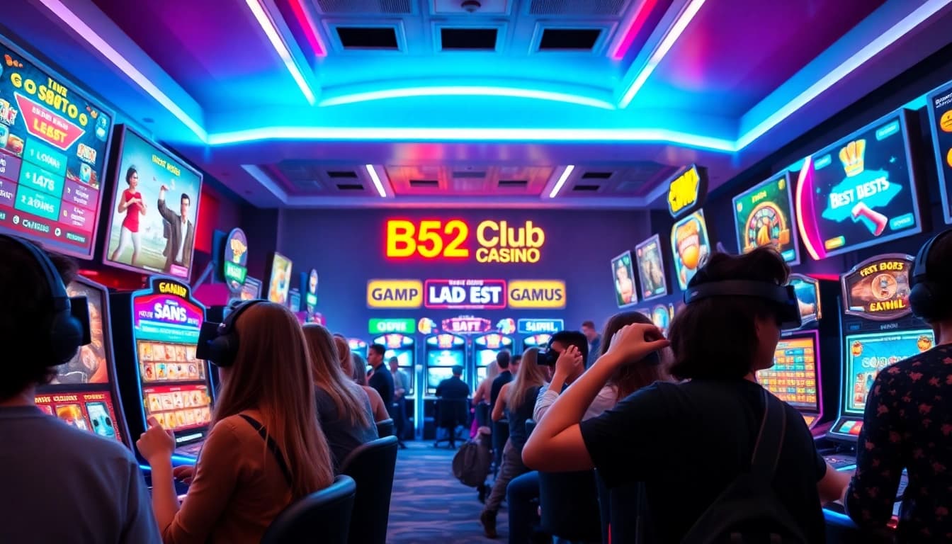 B52 Club engaging players in a vibrant online gaming atmosphere with live casino options.