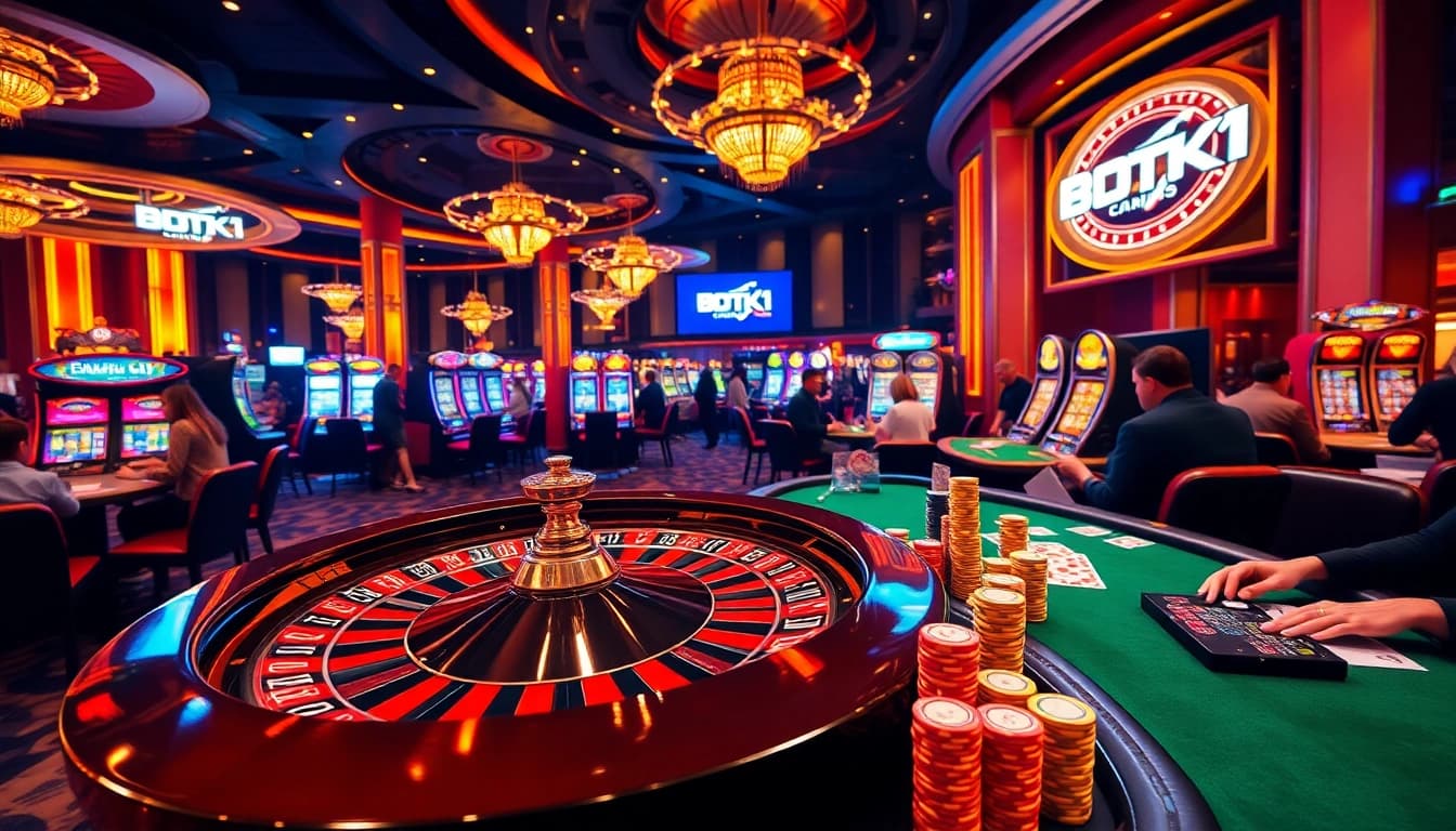 Engage in the thrilling BDTK1 casino experience with vibrant roulette and poker action.