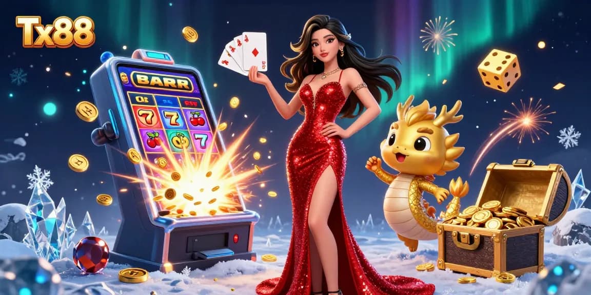 Experience thrilling casino wins with Tx88 featuring vibrant 3D characters and dynamic gambling elements.