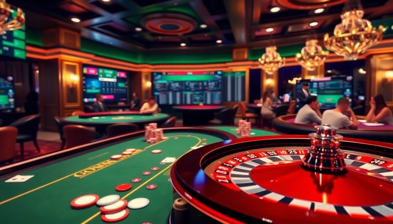 Players enjoy exciting games at Goal123 online casino with vibrant tables and professional atmosphere.