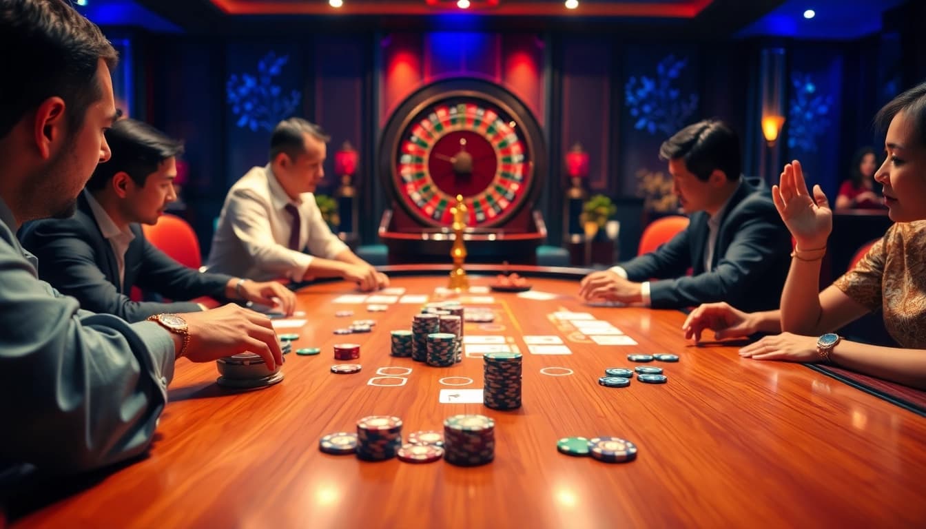Experience the thrilling excitement of Haywin with engaging casino gameplay, featuring colorful chips and cards.