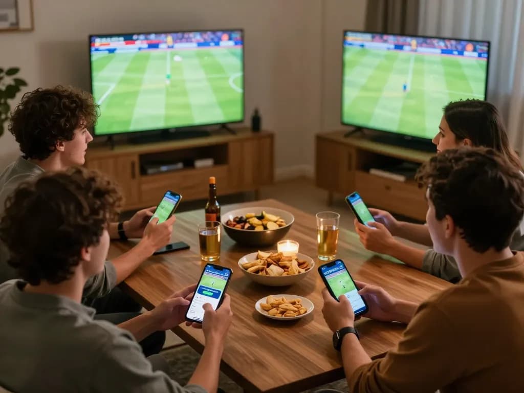 Cakhiatv users engaged in live betting while watching a soccer match on TV.