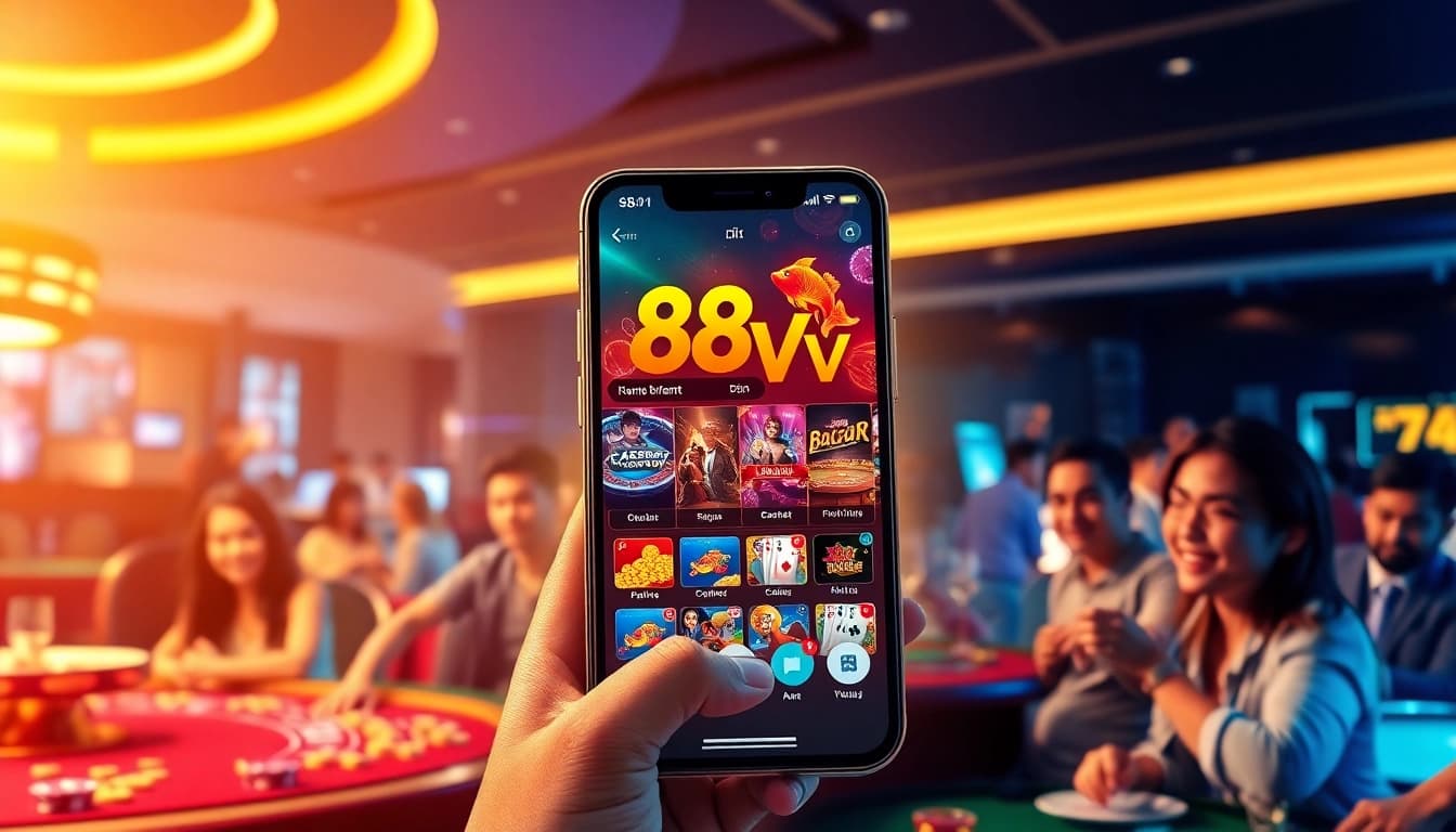 Exciting online gaming experience with 88vv app showcased in a modern casino setting