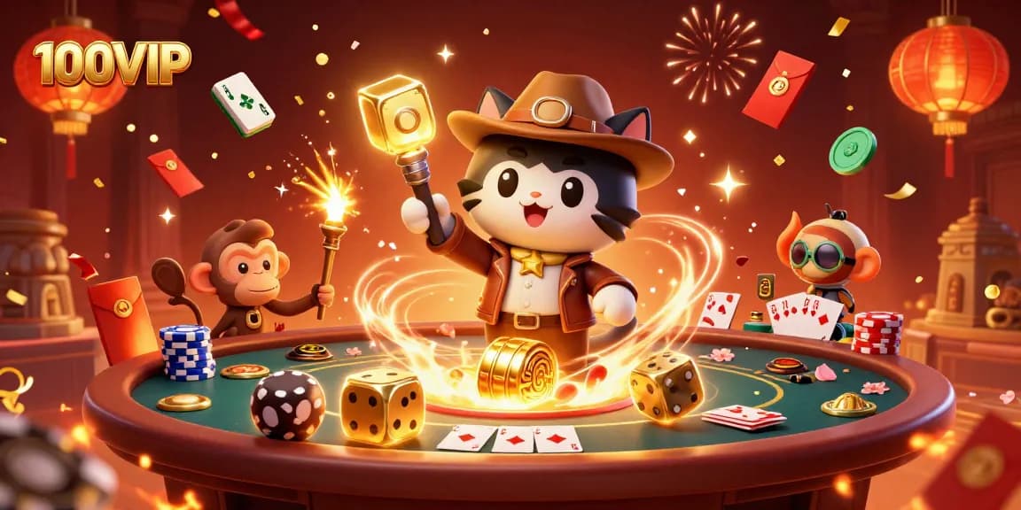 Experience the thrill of gaming at 100VIP with a dynamic scene of exploration and excitement.
