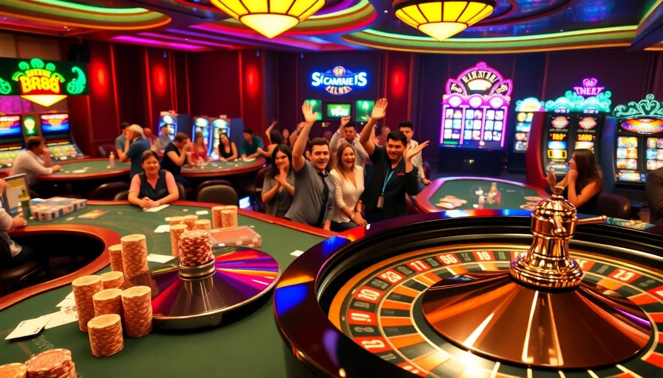 Join the excitement at RR88's vibrant casino, with poker games and roulette action.