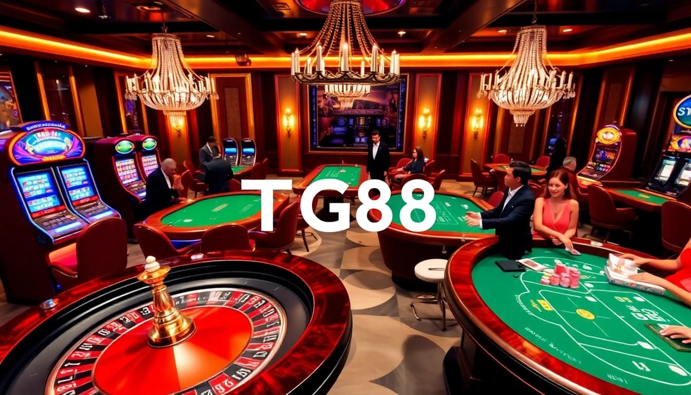 Experience excitement at TG88 with players engaging at a vibrant casino table.
